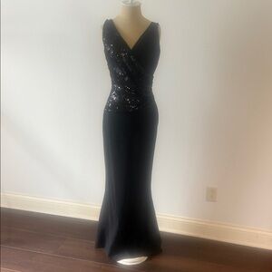 Chiara Boni Black Maxi Dress with Sequin Accents
